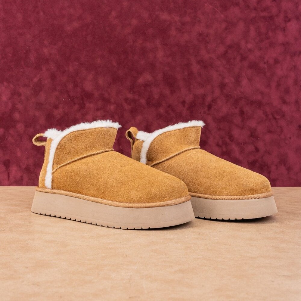 Koolaburra By UGG Women Koola Beige Suede Ultra Mini Platform Boots 10US EUR 41